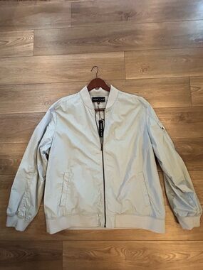 Edgar + Ash Men’s Light Gray Bomber Jacket 2XL NWT Lightweight Zip Front